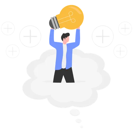 Businessman working on business idea  Illustration