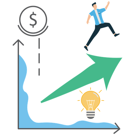 Businessman working on business idea  Illustration