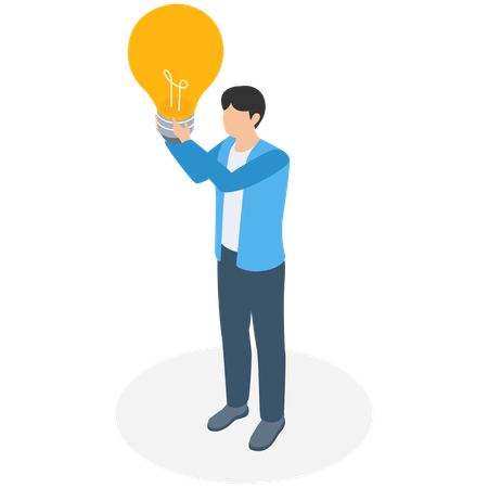 Businessman working on business idea  Illustration