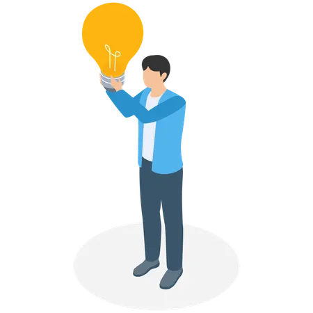 Businessman working on business idea  Illustration