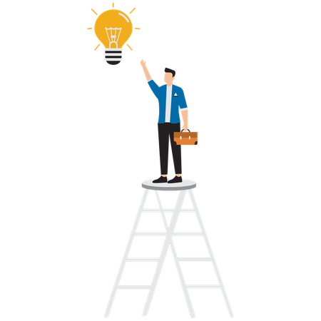 Businessman working on business idea  Illustration