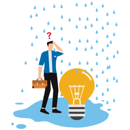 Businessman working on business idea  Illustration