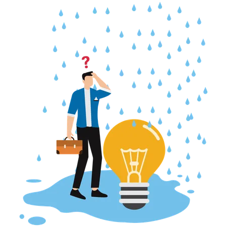 Businessman working on business idea  Illustration