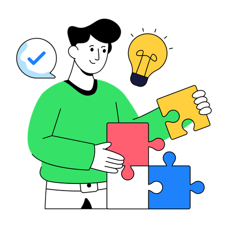 Businessman Working On Business Idea  Illustration