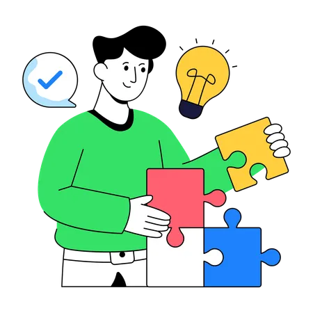 Businessman Working On Business Idea  Illustration