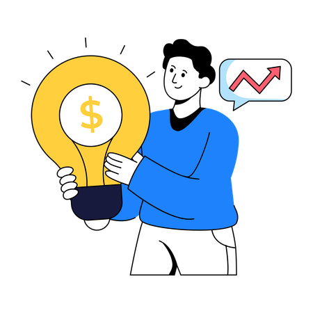 Businessman Working On Business Idea  Illustration