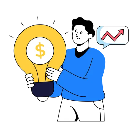 Businessman Working On Business Idea  Illustration