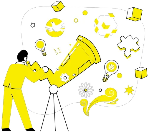 Businessman working on business innovation  Illustration