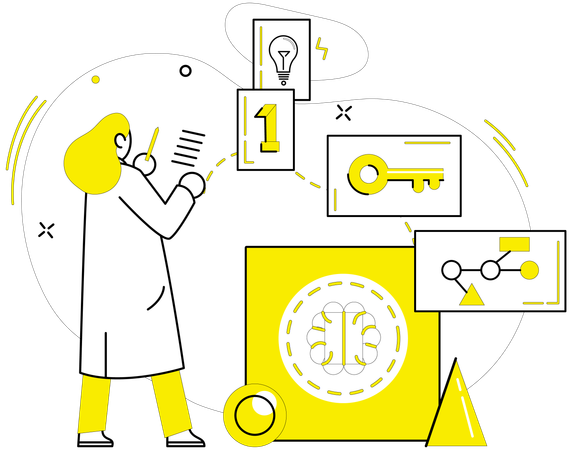 Businessman working on business innovation  Illustration