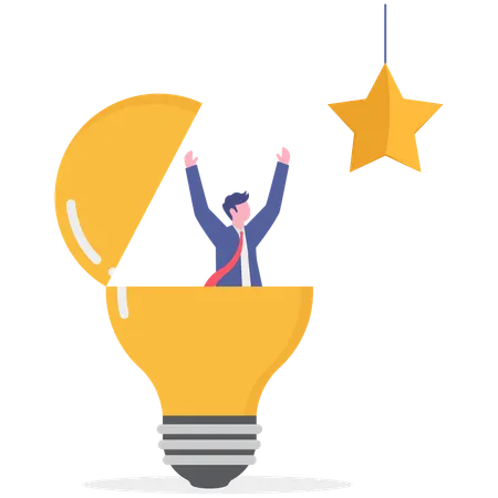 Businessman working on business innovation  Illustration