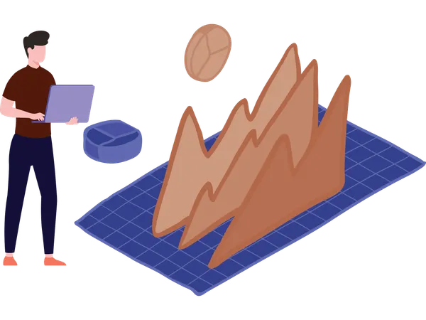 Businessman working on business intelligence  Illustration