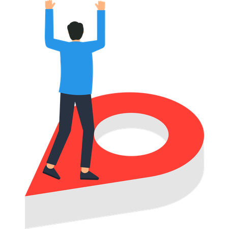 Businessman working on business location  Illustration