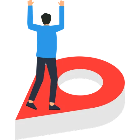 Businessman working on business location  Illustration