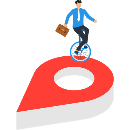 Businessman working on business location  Illustration