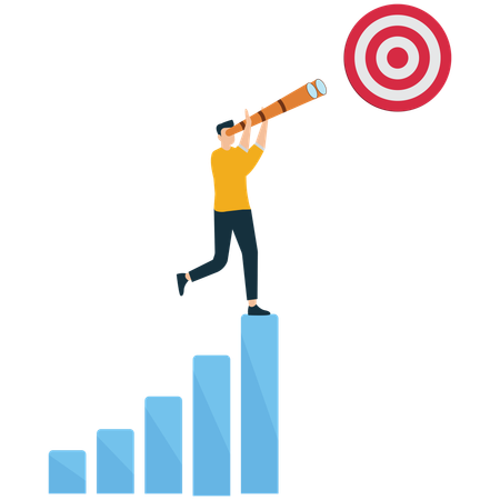 Businessman working on business mission  Illustration