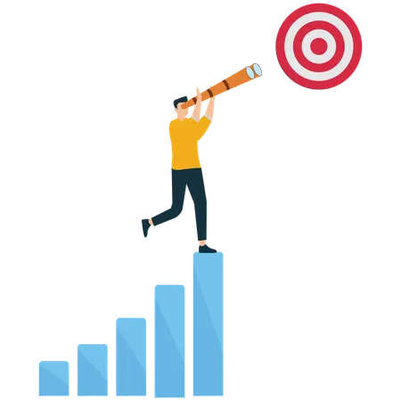 Businessman working on business mission  Illustration