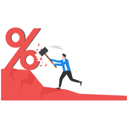 Businessman working on business percentage  Illustration