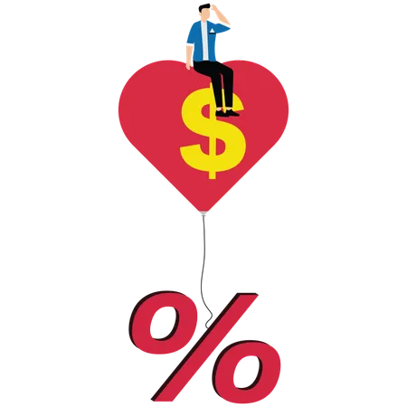 Businessman working on business percentage  Illustration