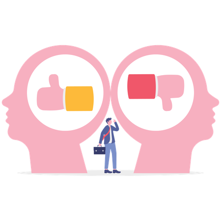 Businessman working on business perception  Illustration