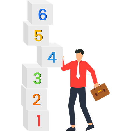 Businessman working on business planning  Illustration