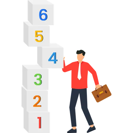 Businessman working on business planning  Illustration