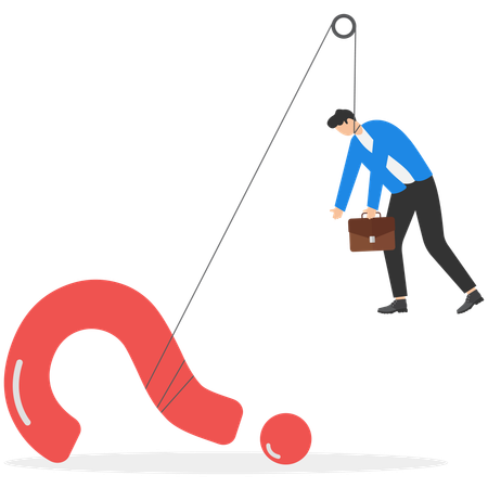Businessman working on business problem  Illustration