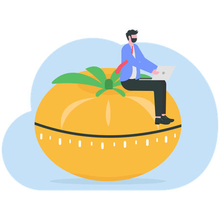 Businessman working on business productivity  Illustration