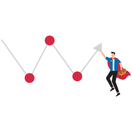 Businessman working on business profit scale  Illustration