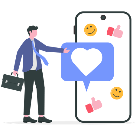 Businessman working on business promotion  Illustration