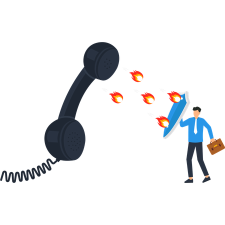 Businessman working on business Protection  Illustration