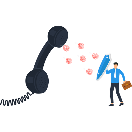 Businessman working on business Protection  Illustration
