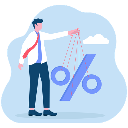 Businessman working on business rate  Illustration