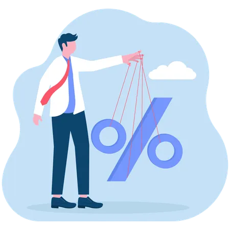 Businessman working on business rate  Illustration