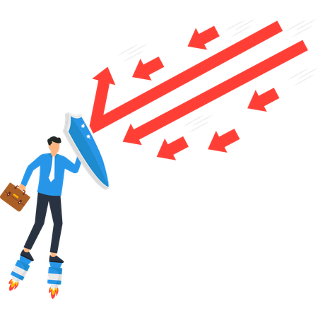 Businessman working on business risk management  Illustration