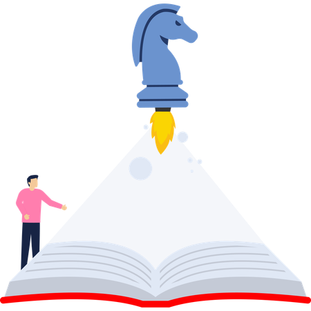 Businessman working on business strategy  Illustration