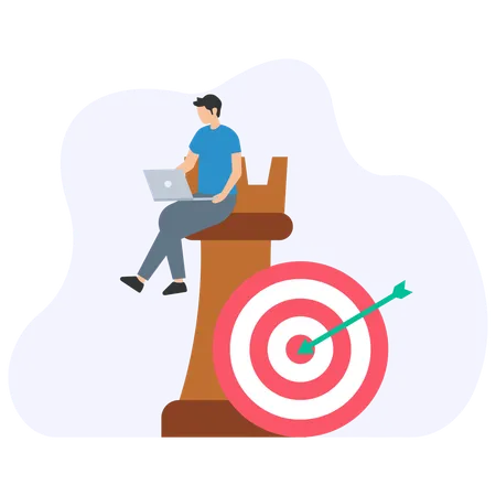 Businessman working on Business Strategy  Illustration