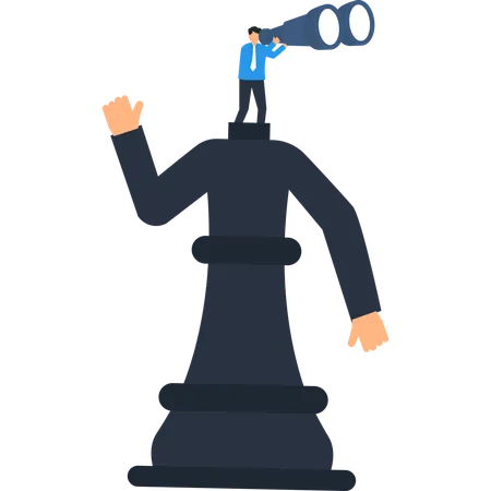 Businessman working on business strategy  Illustration