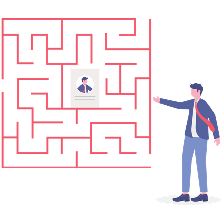 Businessman working on business strategy  Illustration
