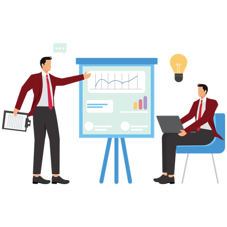 Businessman working on business Strategy Planning  Illustration