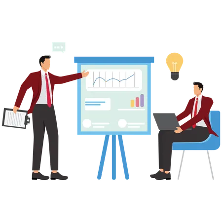 Businessman working on business Strategy Planning  Illustration