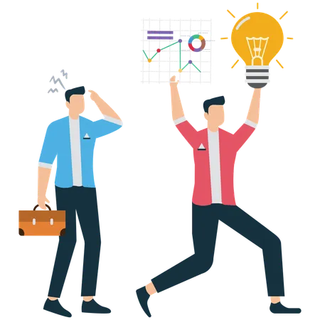Businessman working on Business Success  Illustration