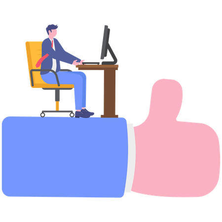 Businessman working on business success  Illustration