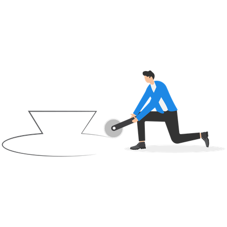 Businessman working on business success key  Illustration