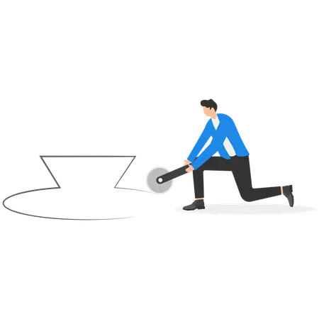 Businessman working on business success key  Illustration
