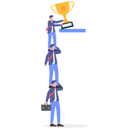 Businessman working on business support  Illustration