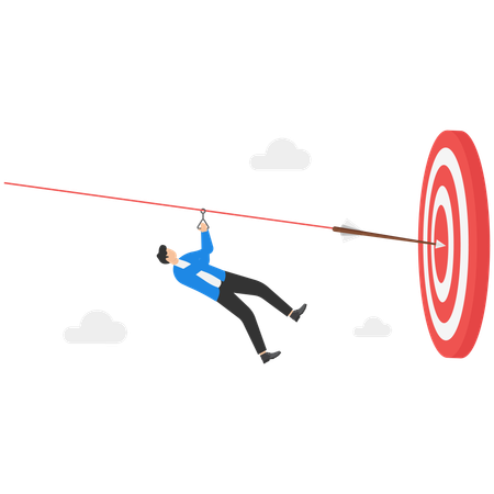 Businessman working on business target  Illustration