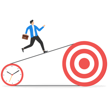 Businessman working on business target  Illustration