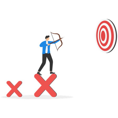 Businessman working on business target  Illustration
