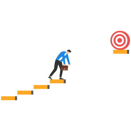 Businessman working on business target  Illustration