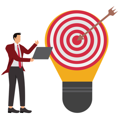 Businessman working on business target  Illustration